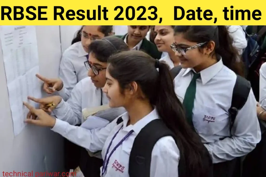 RBSE result 2023date, time 