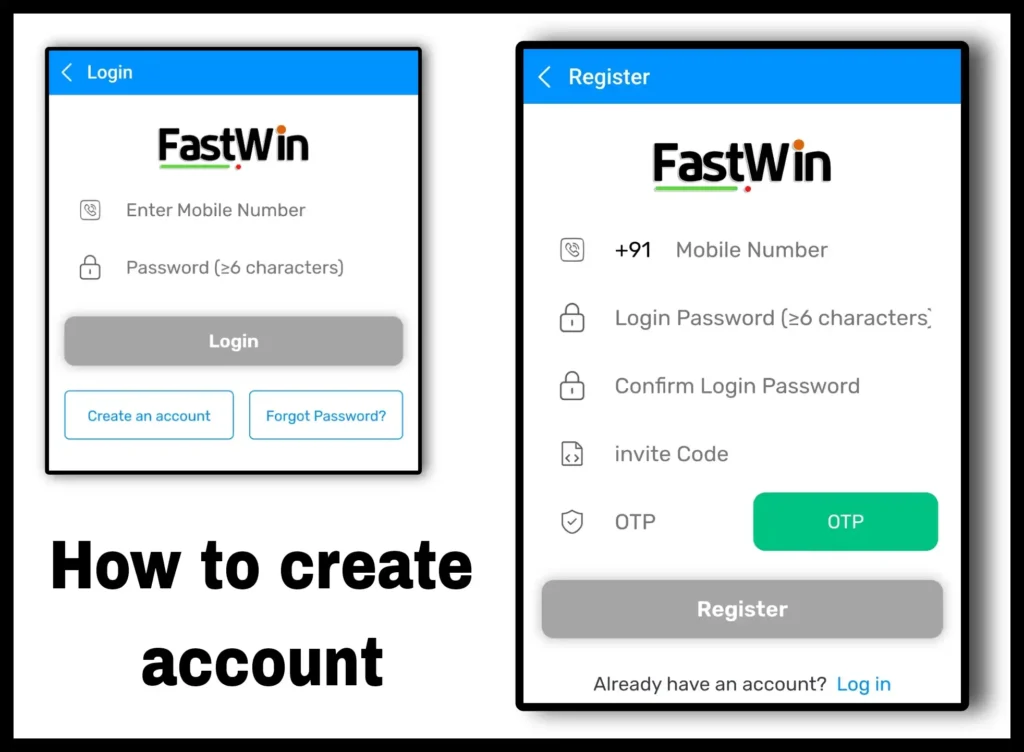 Fastwin create an account 